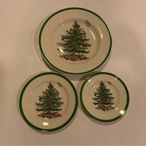Spode Christmas Tree 3 Piece Place Setting For 1- 1 Dinner, Salad & Bread Plate